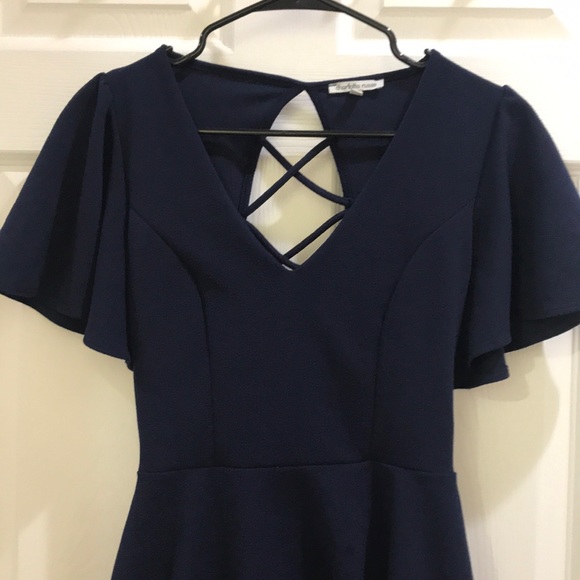 Size small open back navy dress - Picture 2 of 3